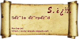 Süle Árpád névjegykártya